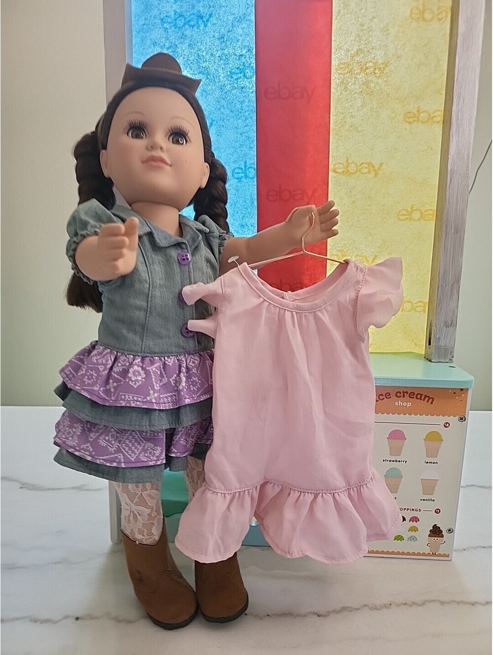 18” Doll Dress Clothing Fits/w OG Battat American Girl Clean Dress Only A18